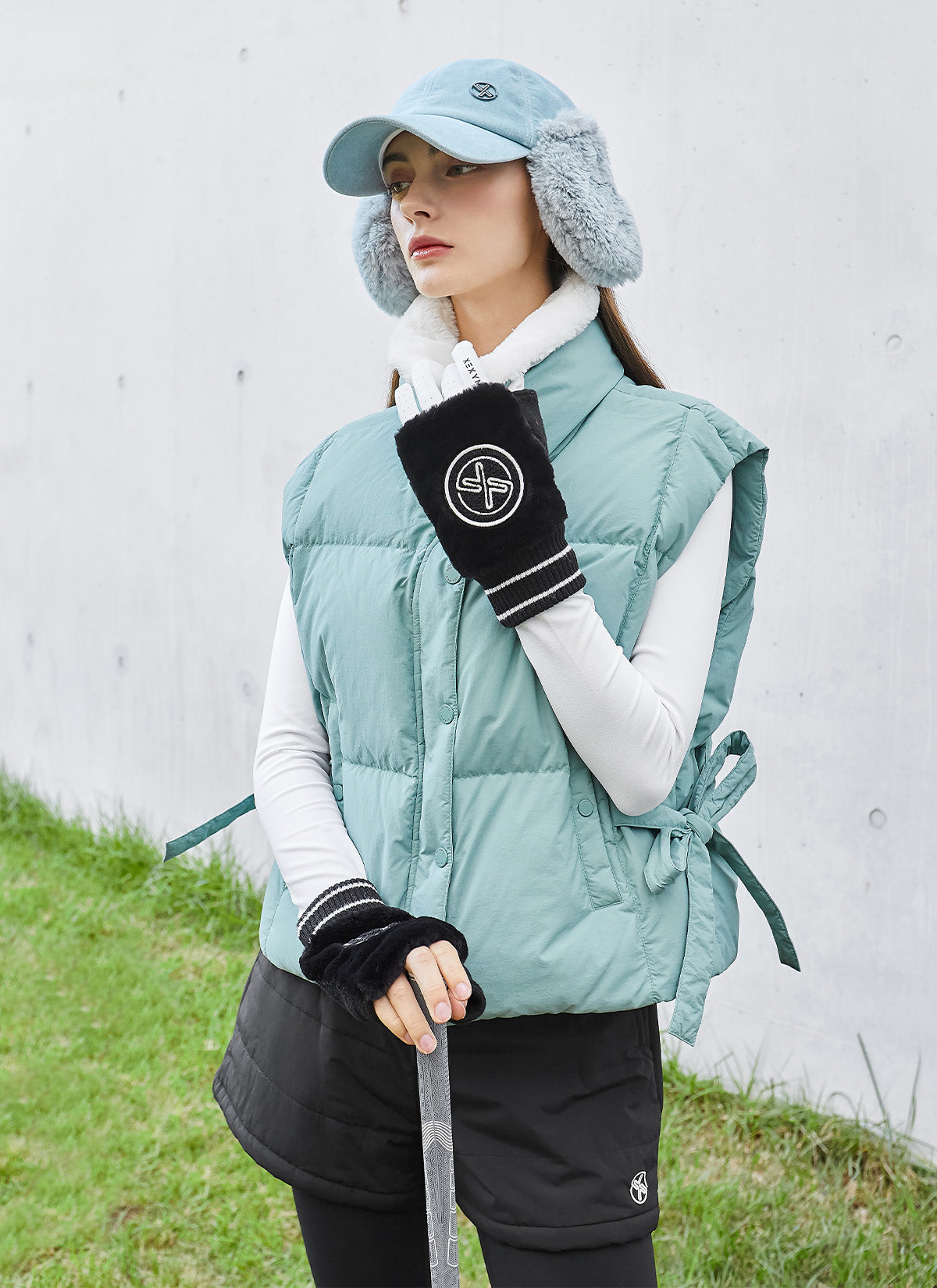 Faux Fur Collar Goose Down Vest