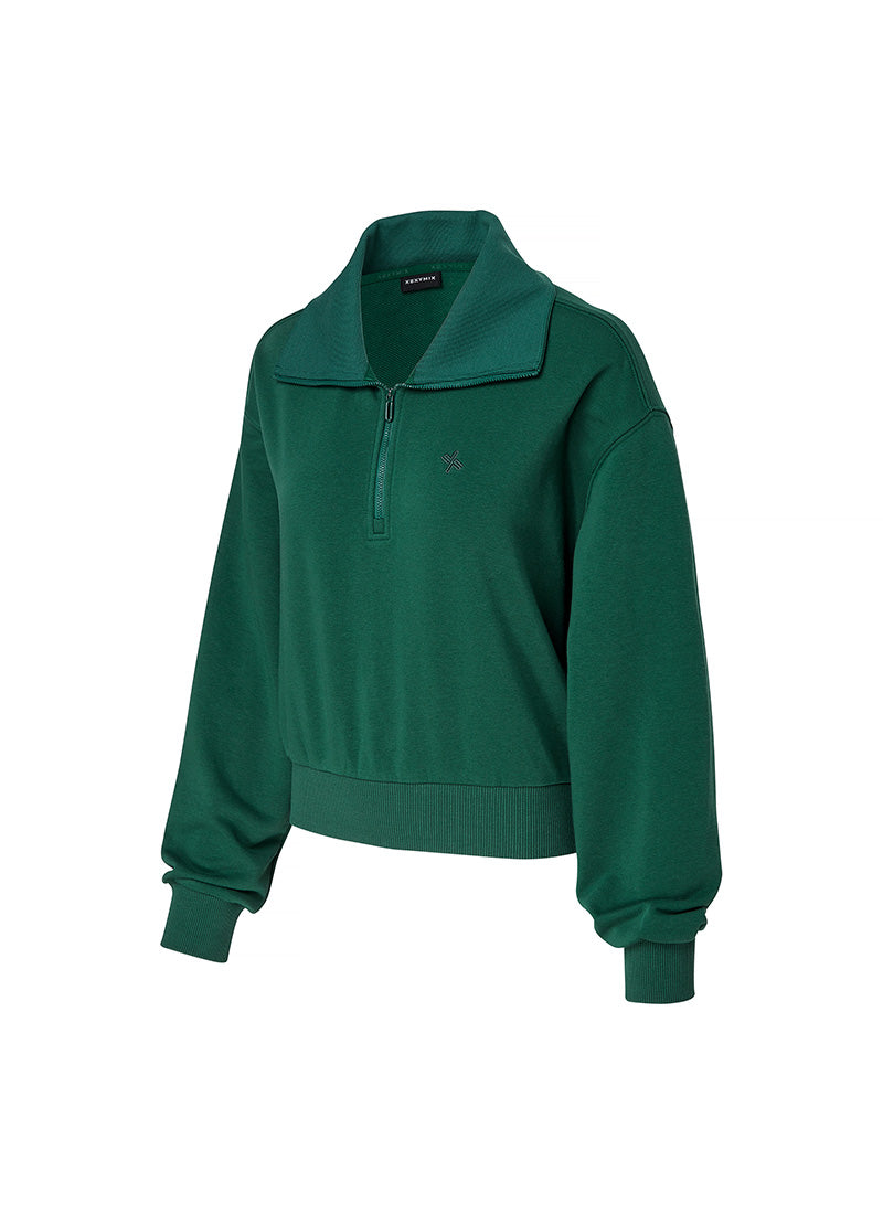 Logo High Neck Zip-up Sweatshirt