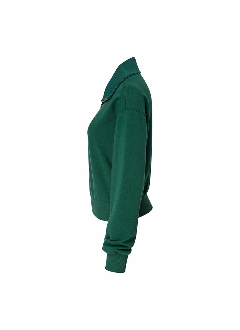 Logo High Neck Zip-up Sweatshirt