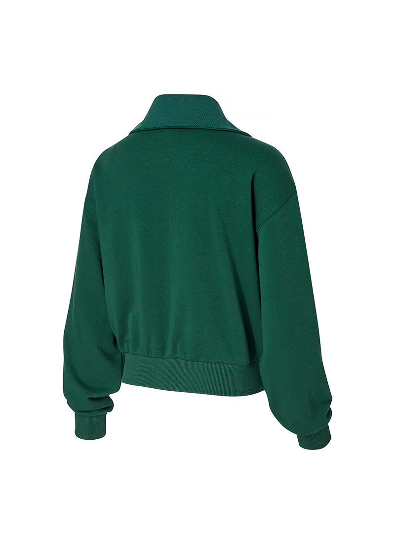 Logo High Neck Zip-up Sweatshirt