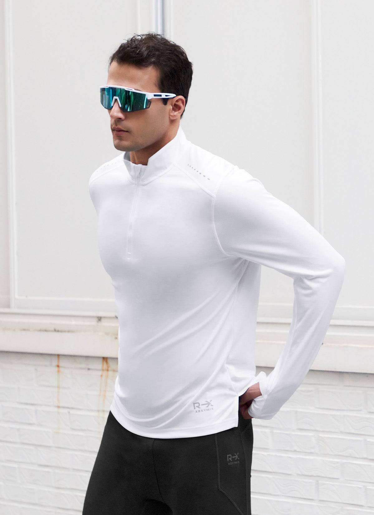 RX Stretch Mens Fingerhole Half Zip up