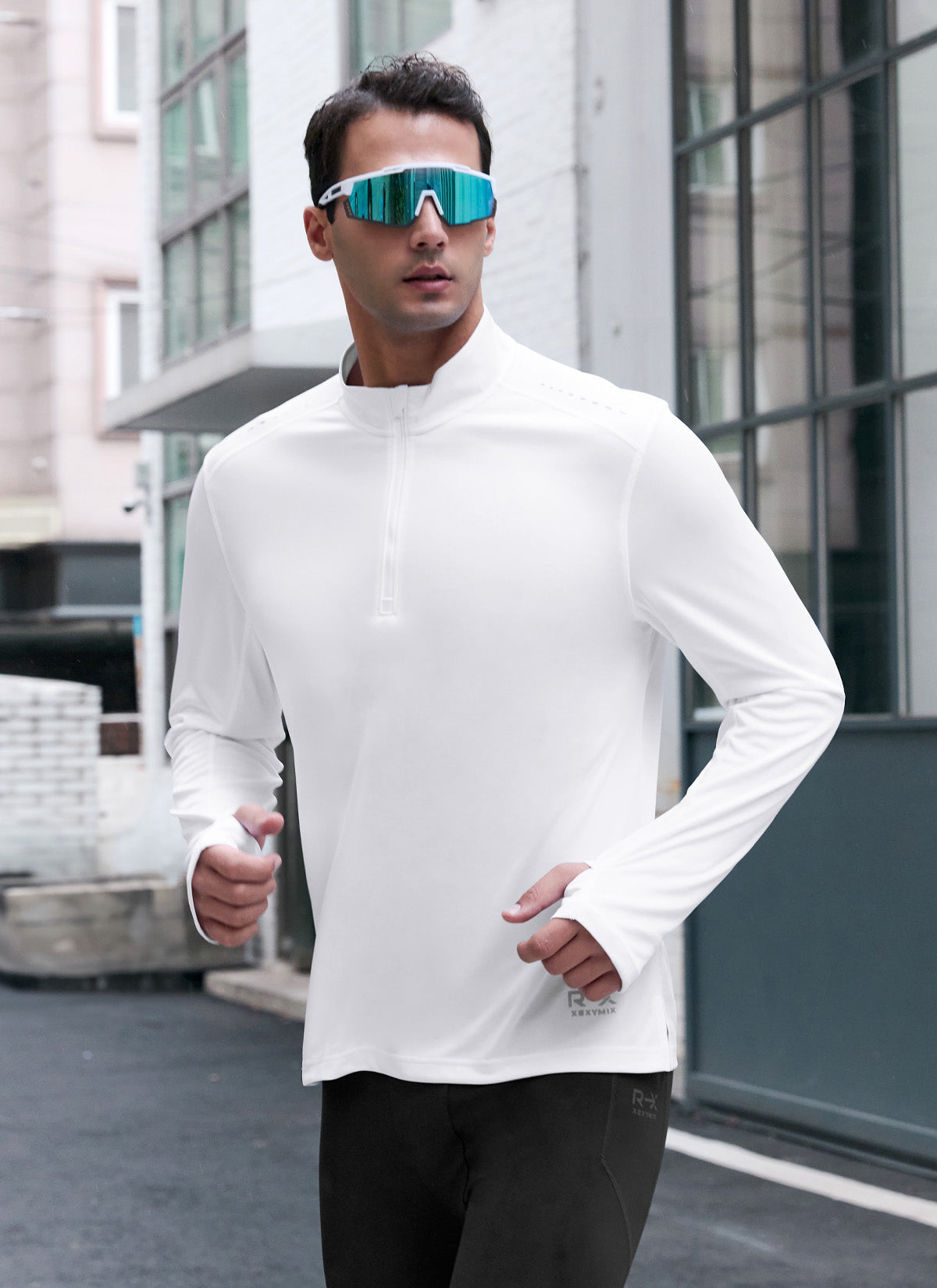 RX Stretch Mens Fingerhole Half Zip up