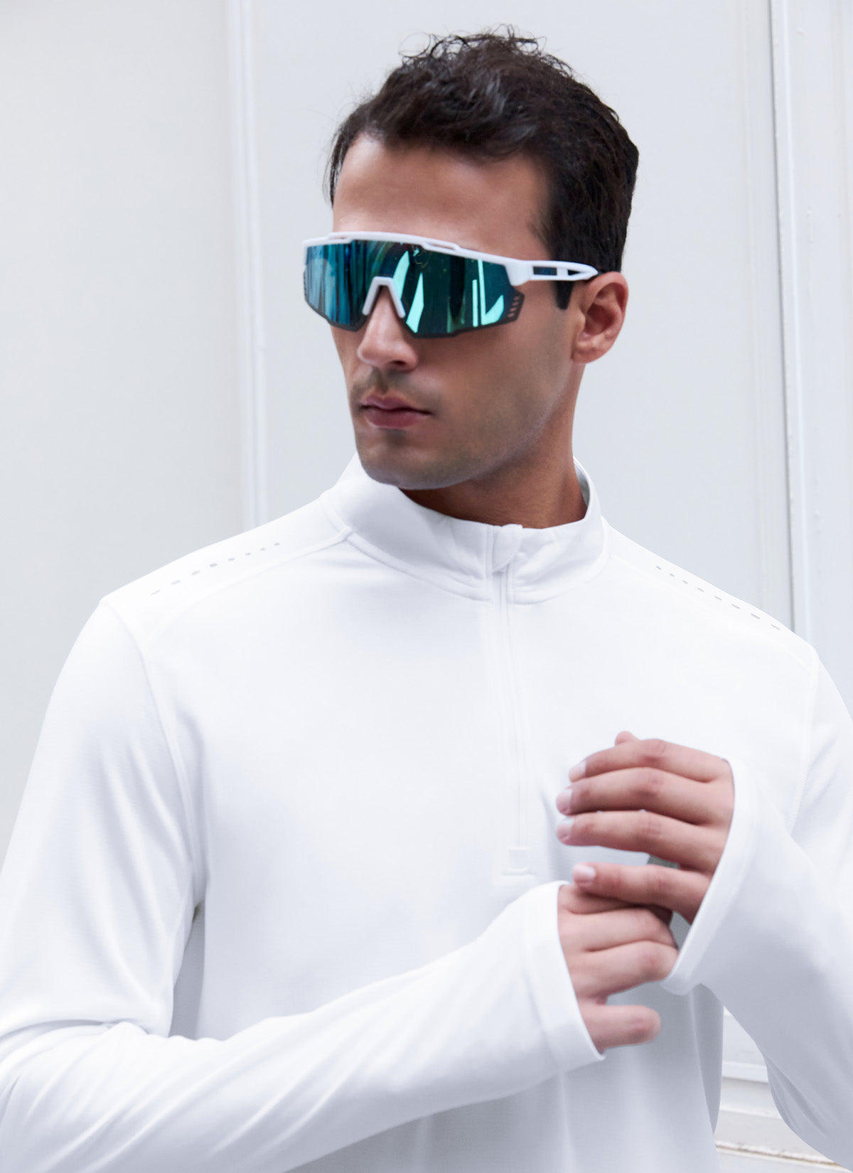 RX Stretch Mens Fingerhole Half Zip up