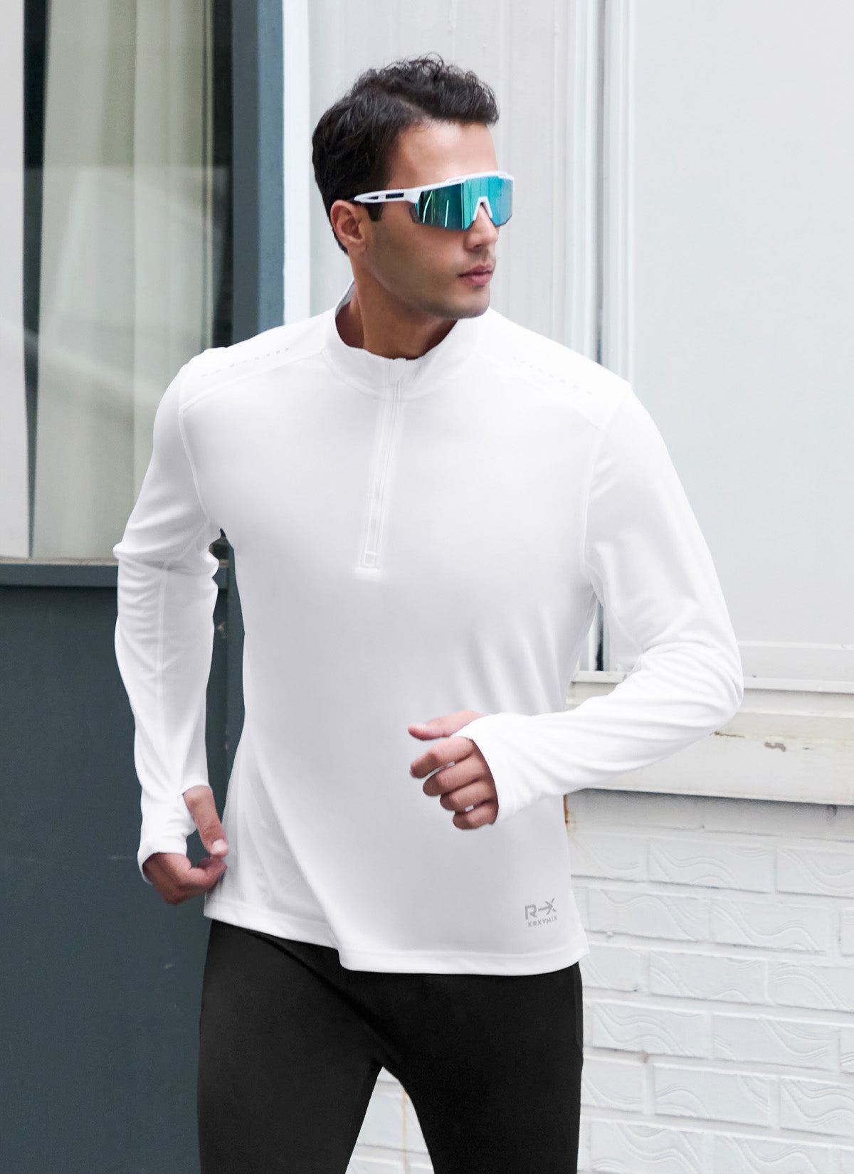 RX Stretch Mens Fingerhole Half Zip up