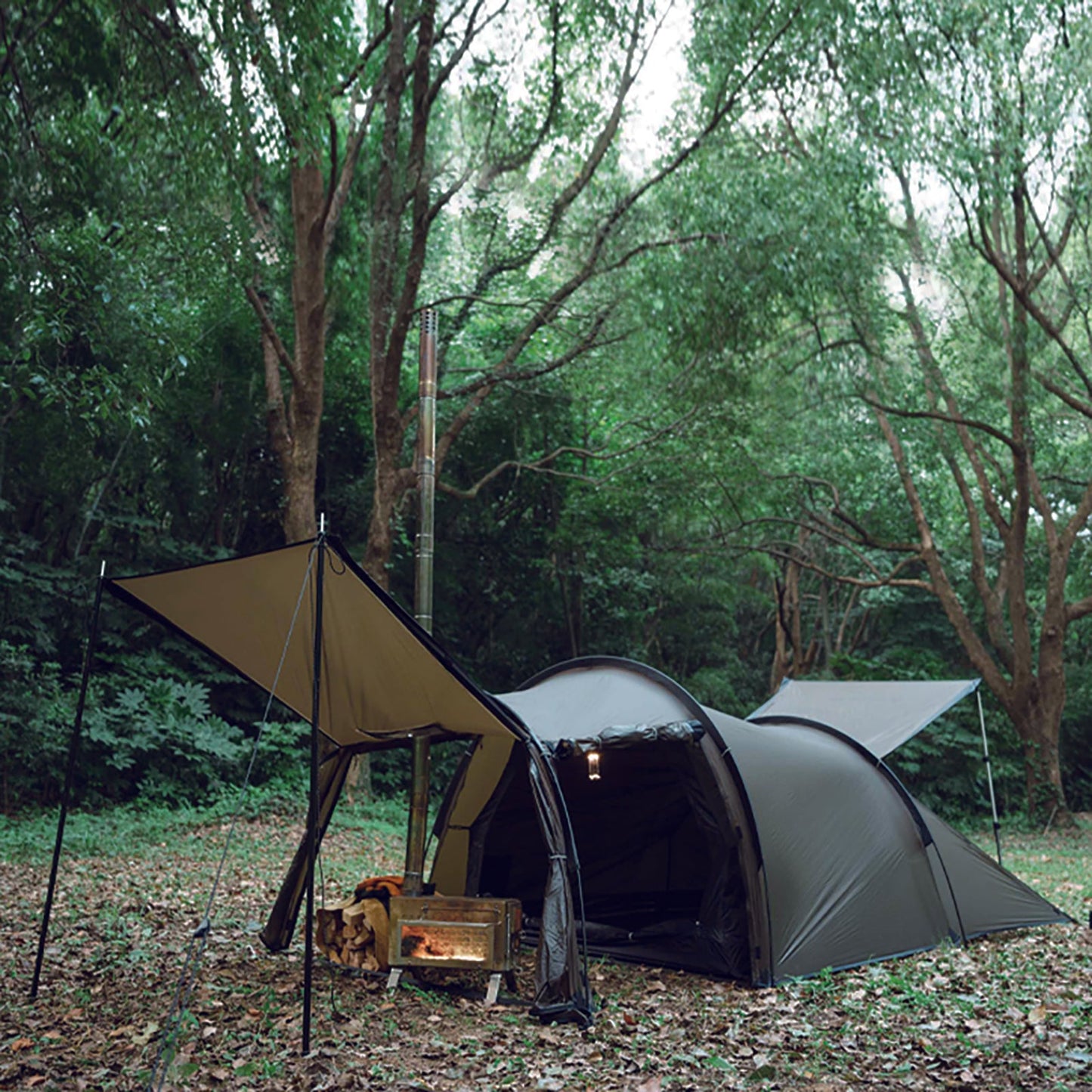 Tunnel Tent 1-2 Person Double Layers Waterproof Backpacking Tents with 2 Doors & Stove Jack 4 Seasons Tents with Portable Carry Bag