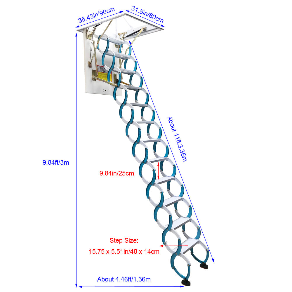 Blue Loft Wall Ladder Stairs