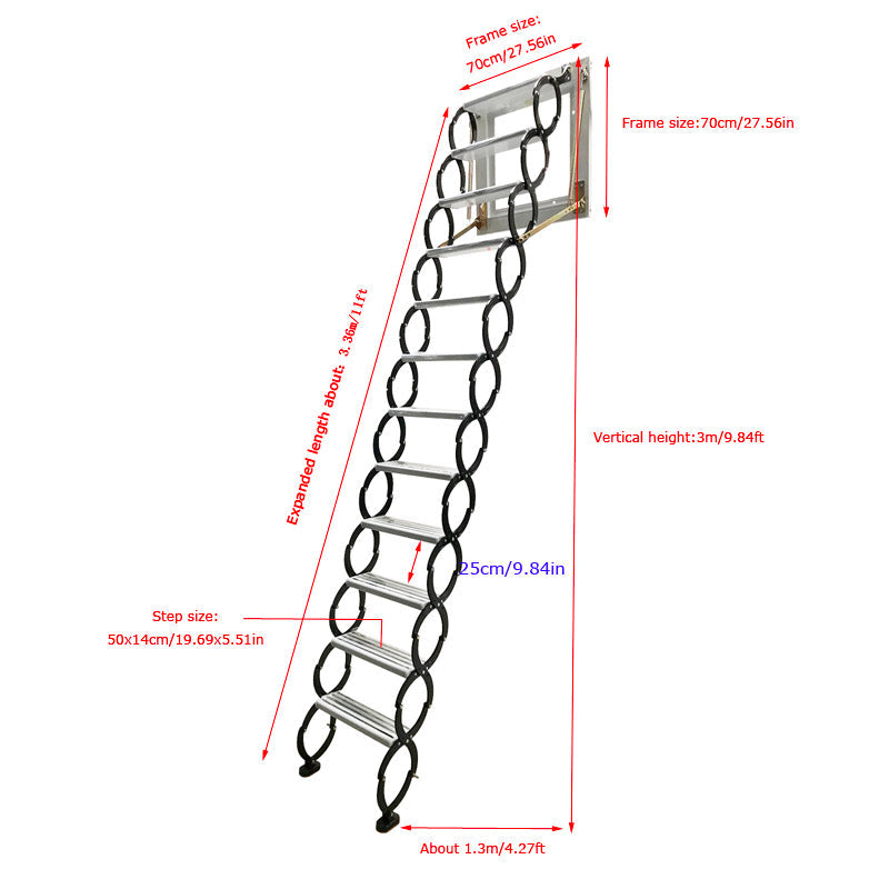 Black Loft Wall Ladder Stairs