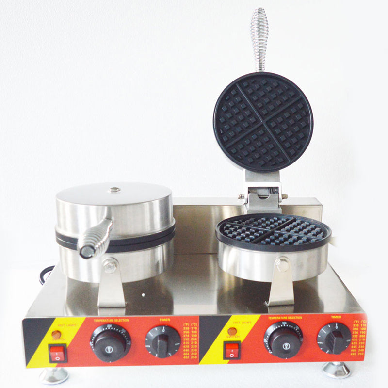 110V Dual Round Waffle Maker