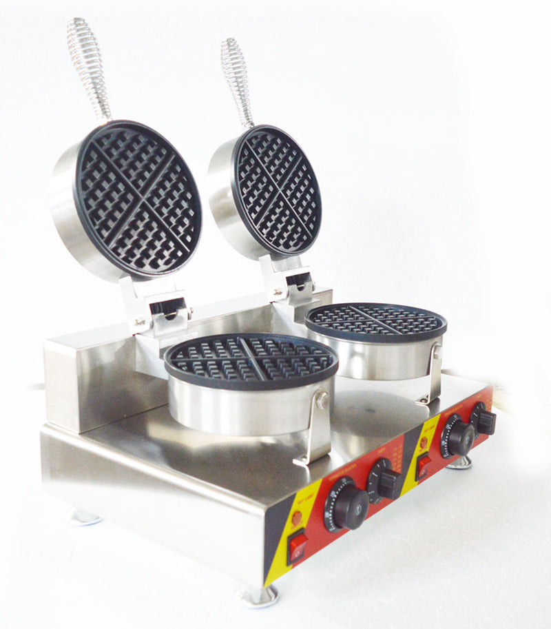 110V Dual Round Waffle Maker