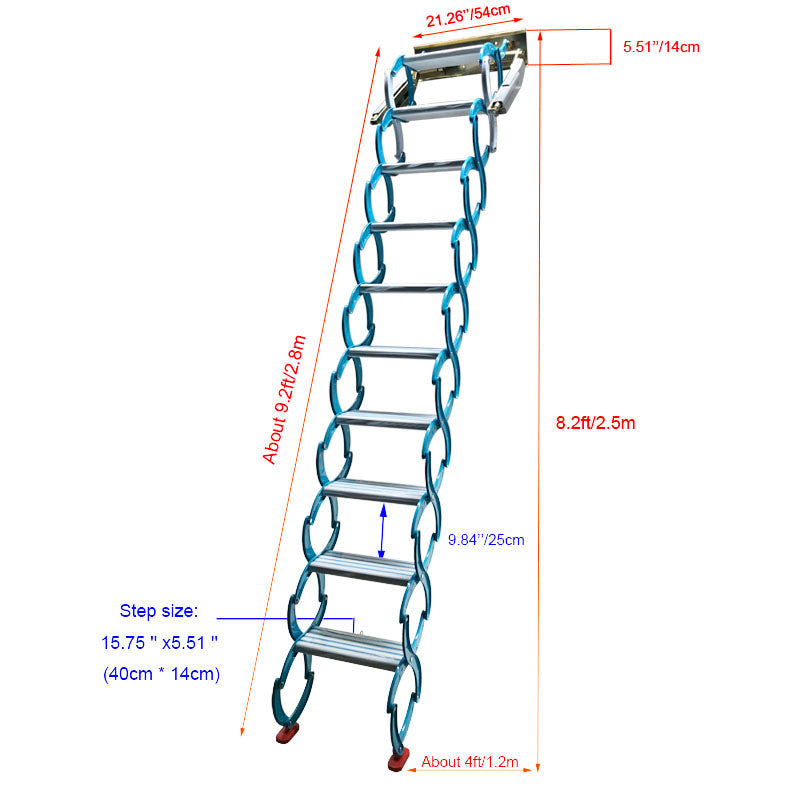 Blue Loft Wall Ladder Stairs