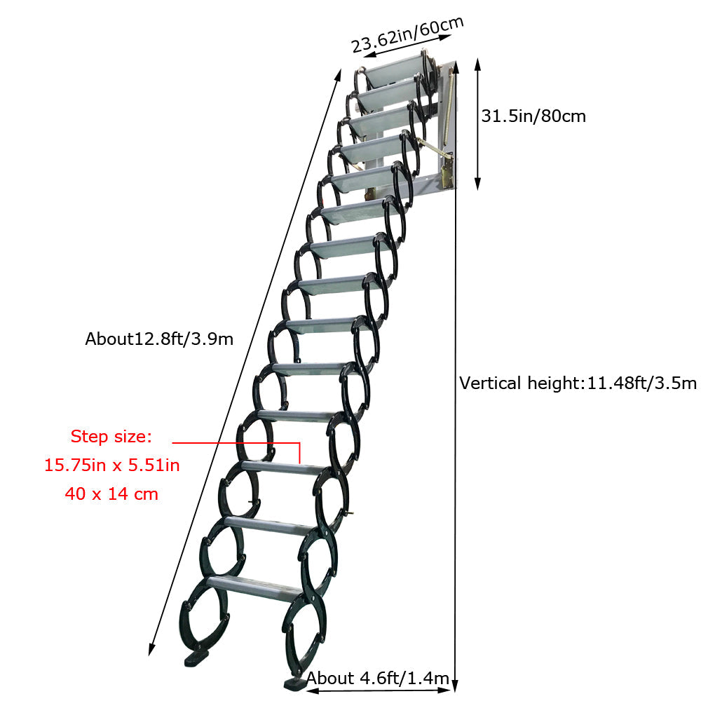 Black Loft Wall Ladder Stairs