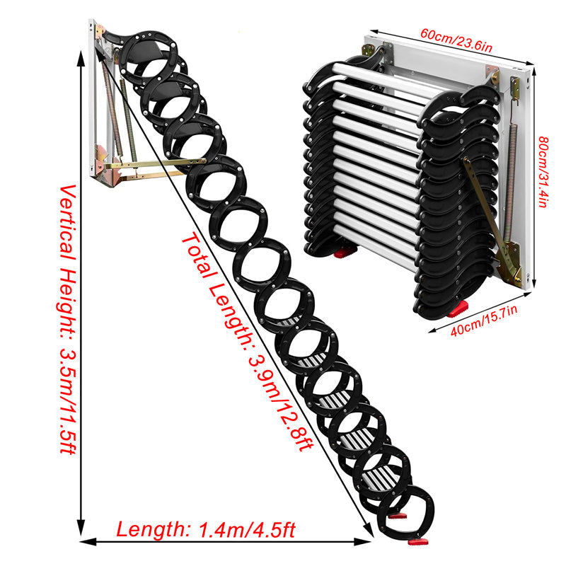 Black Loft Wall Ladder Stairs