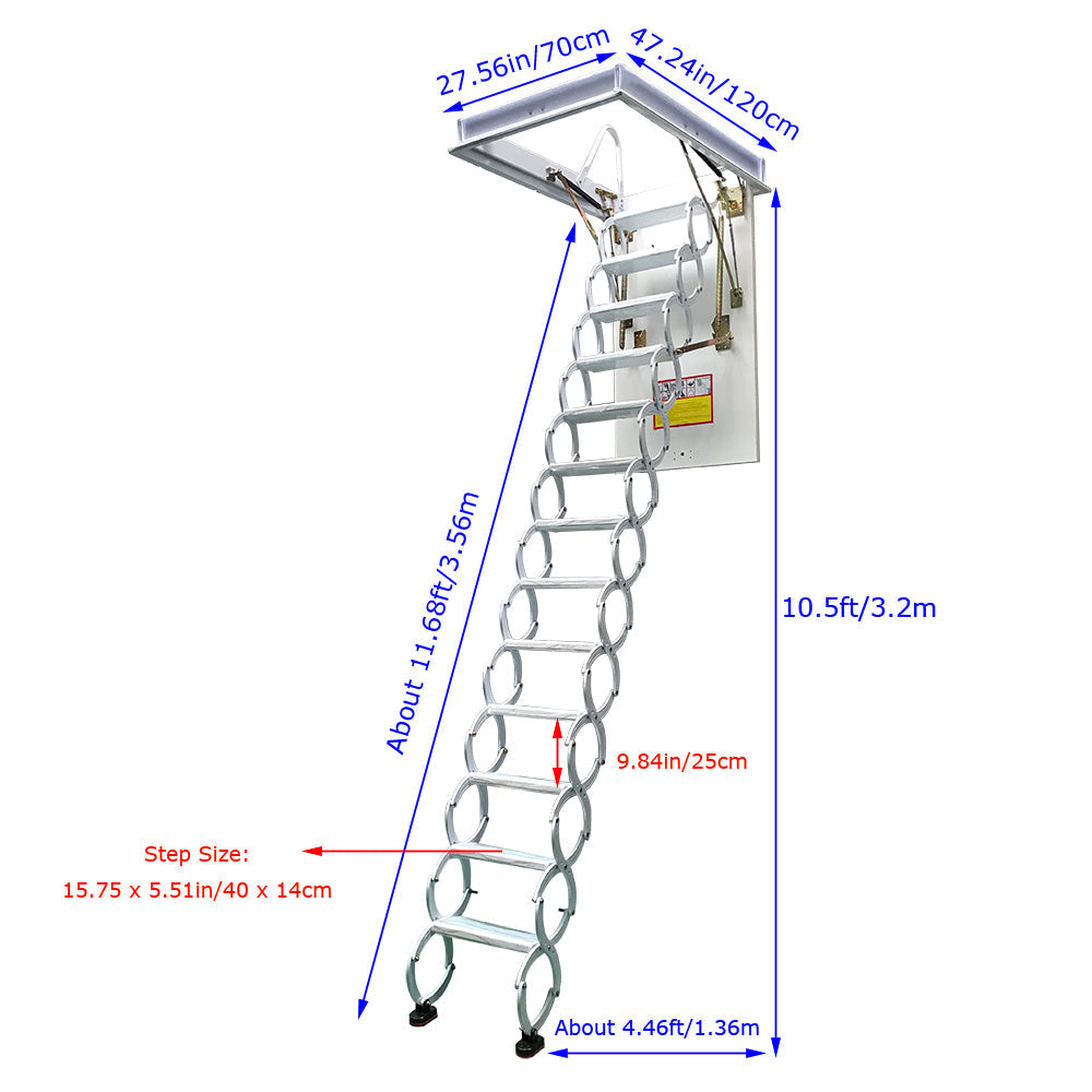 White Loft Wall Ladder Stairs