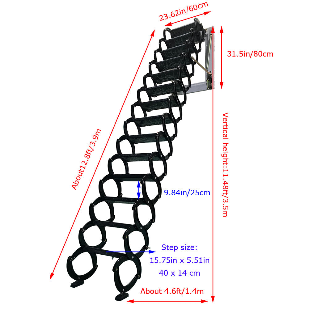 Black Loft Wall Ladder Stairs
