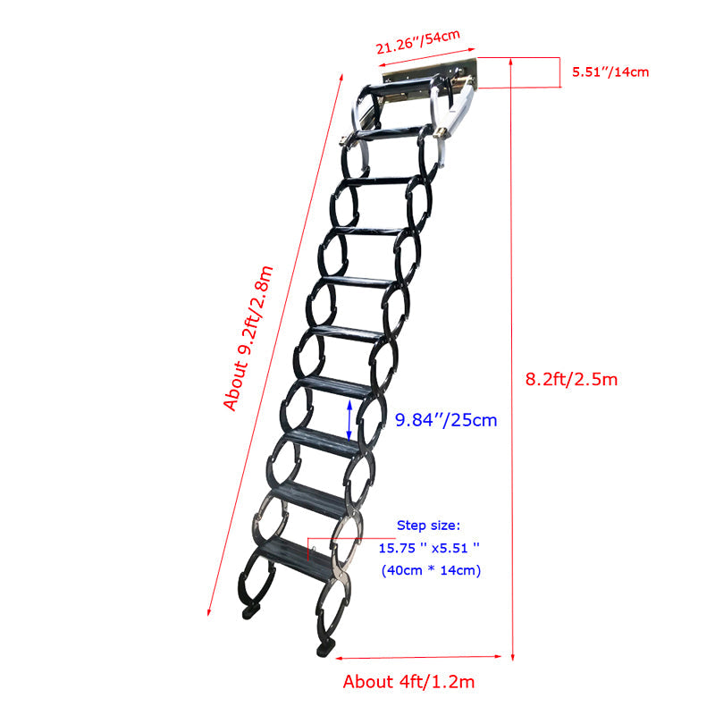 Black Loft Wall Ladder Stairs