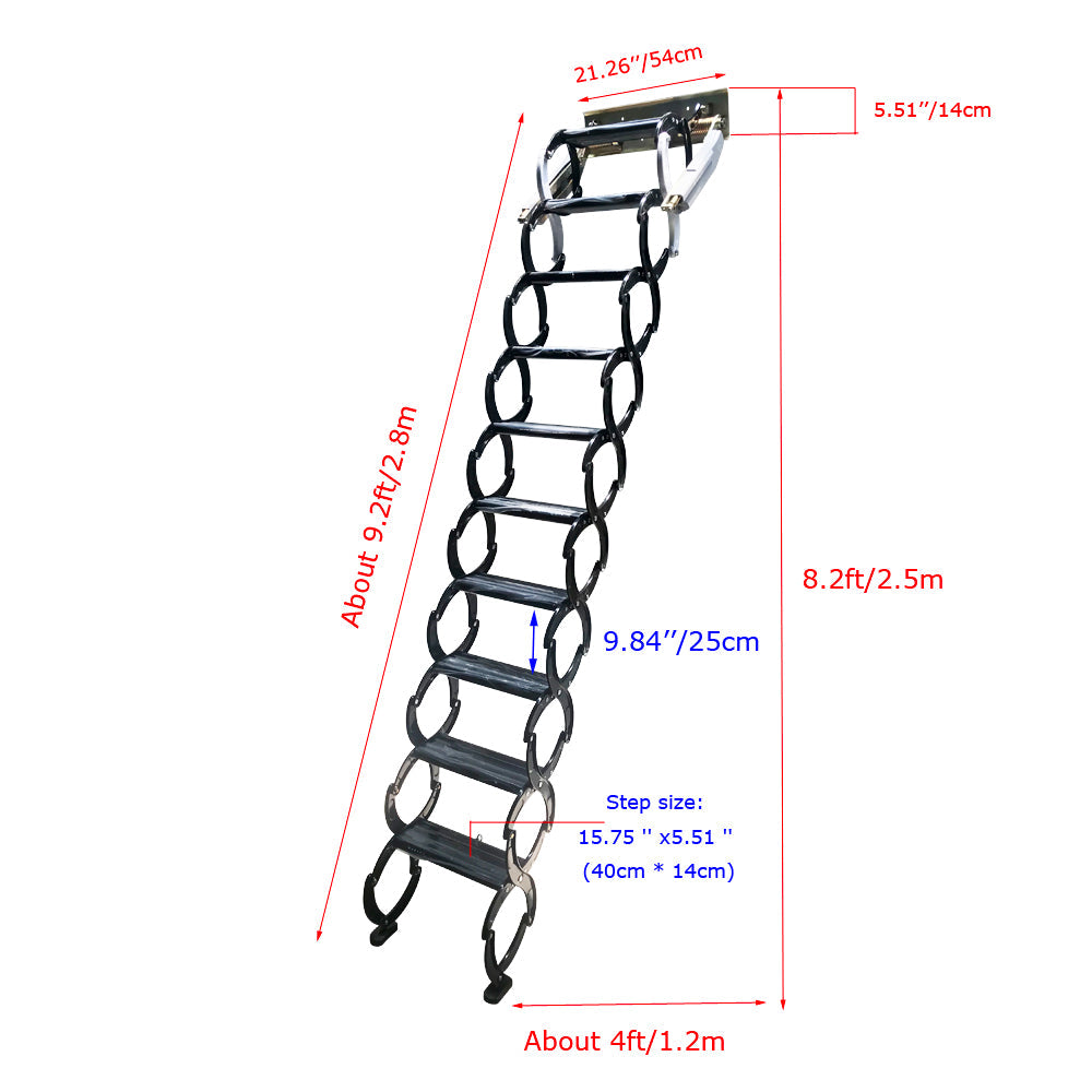 Black Loft Wall Ladder Stairs