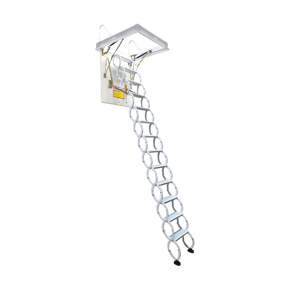 White Attic Pull Down Ceiling Ladder Stairs