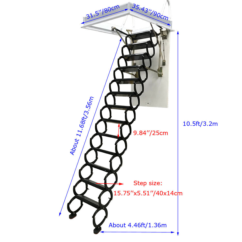 Black Loft Wall Ladder Stairs