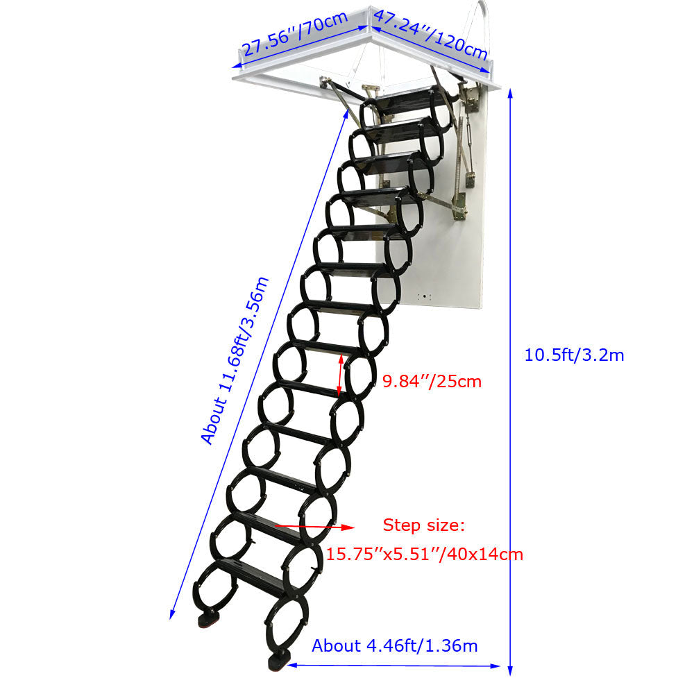 Black Loft Wall Ladder Stairs