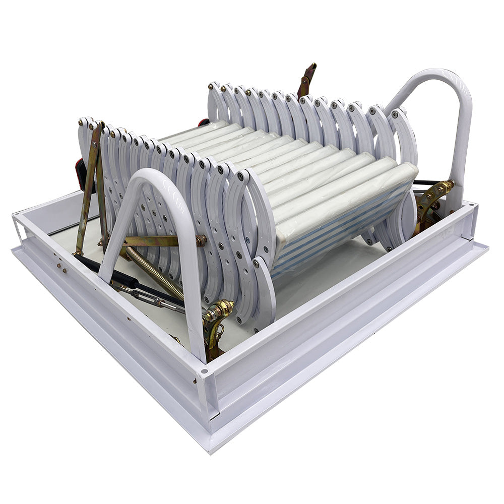 White Attic Pull Down Ceiling Ladder Stairs