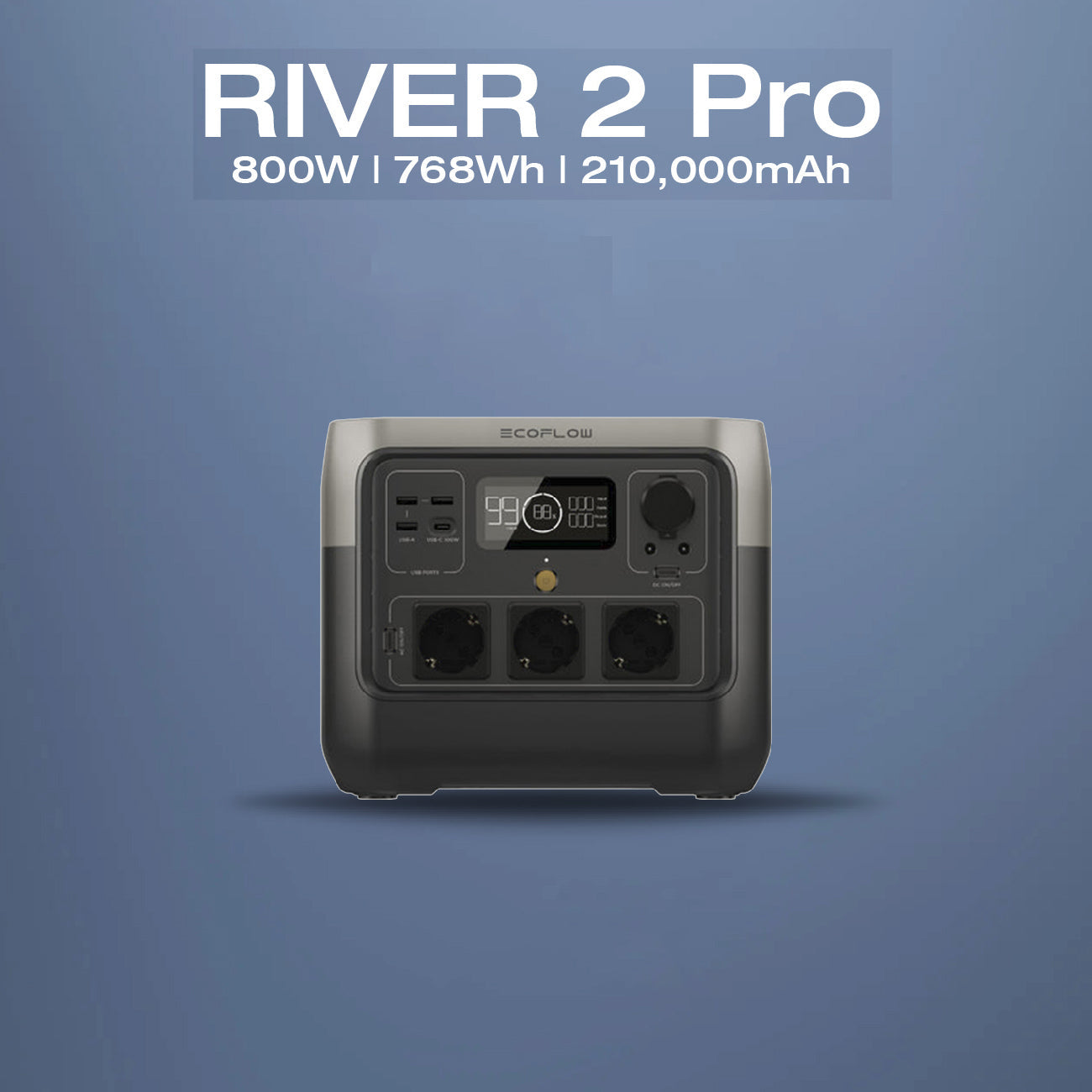 EcoFlow RIVER 2 Pro Power Station 220V Charging In 70 Minutes 800W Up To 1600W With X-Boost Power Emergency Power Source Battery Backup Energy Storage