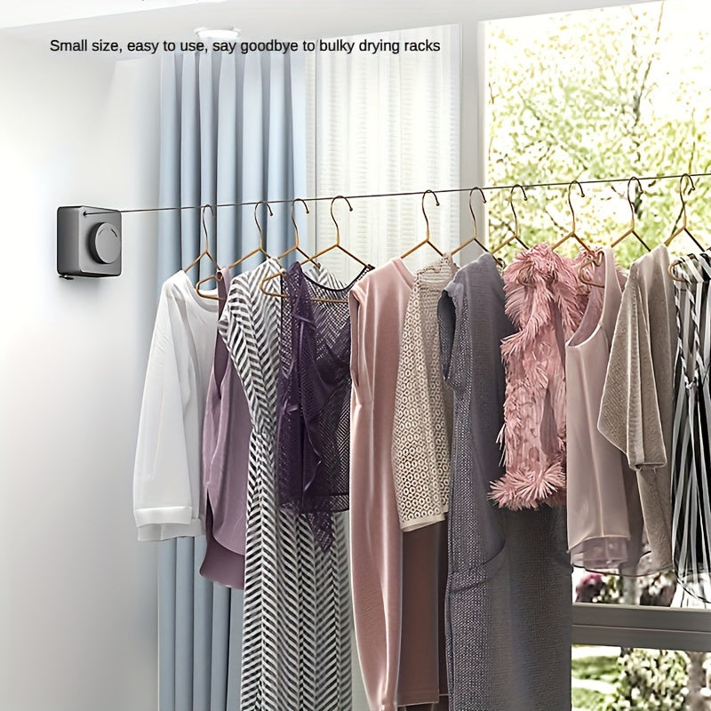 Heavy-Duty Retractable Clothesline, 4.75m Stainless Steel Rope TJR9H4S