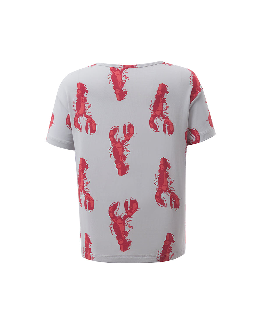 Aimer Kids Short-sleeve Tops Homewear Set For Boys