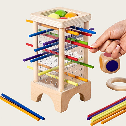Wooden Stacking Game for Kids, Interactive Puzzle TJR2X9G