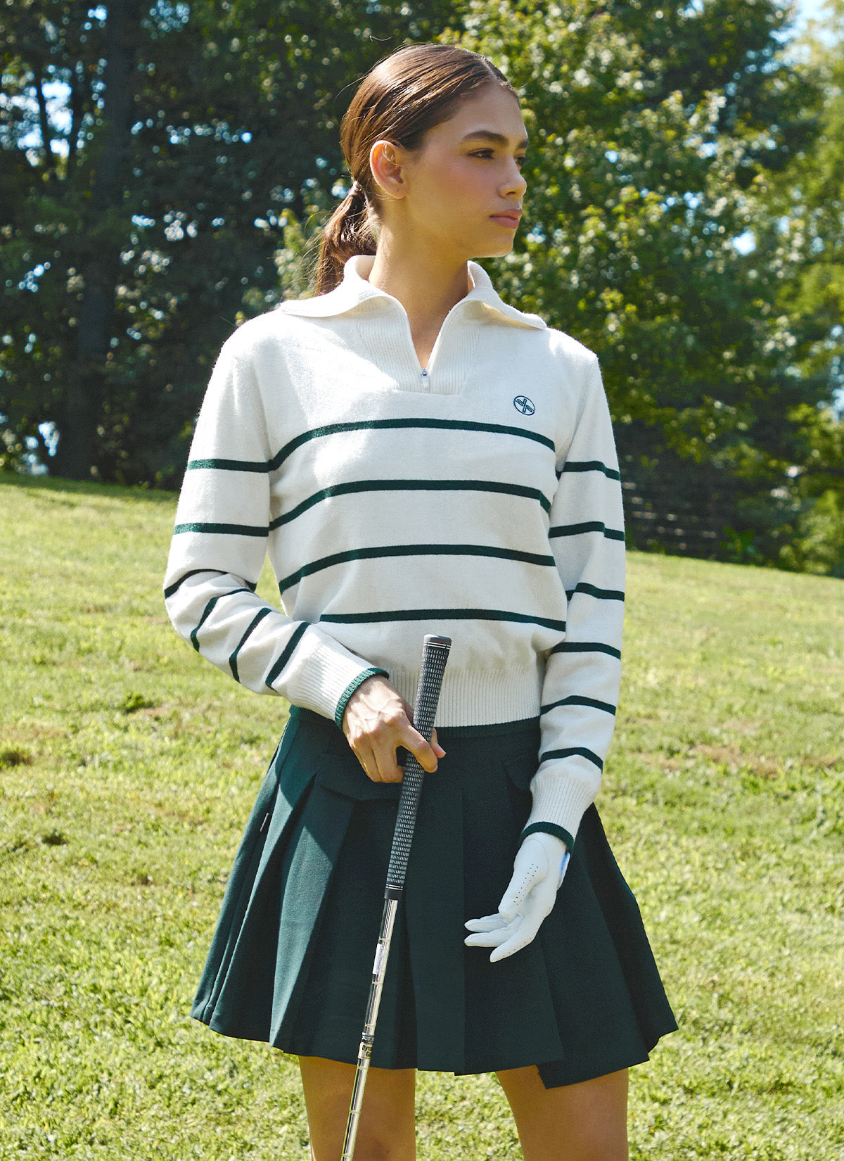 Striped Half-Zip Knit
