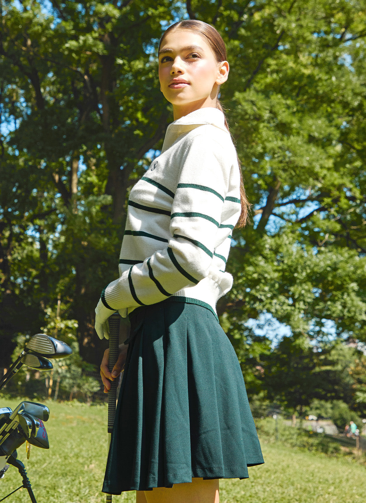 Striped Half-Zip Knit