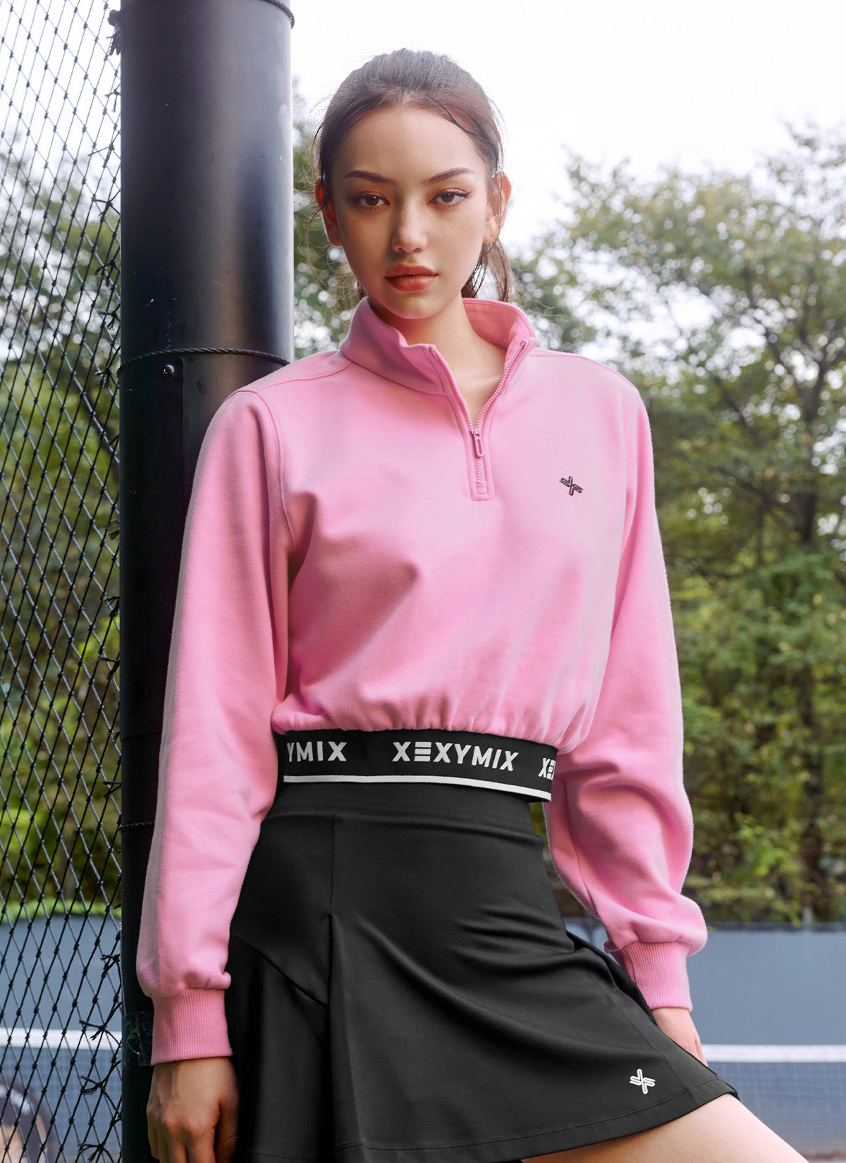 Logo Point Warm Crop Sweatshirt