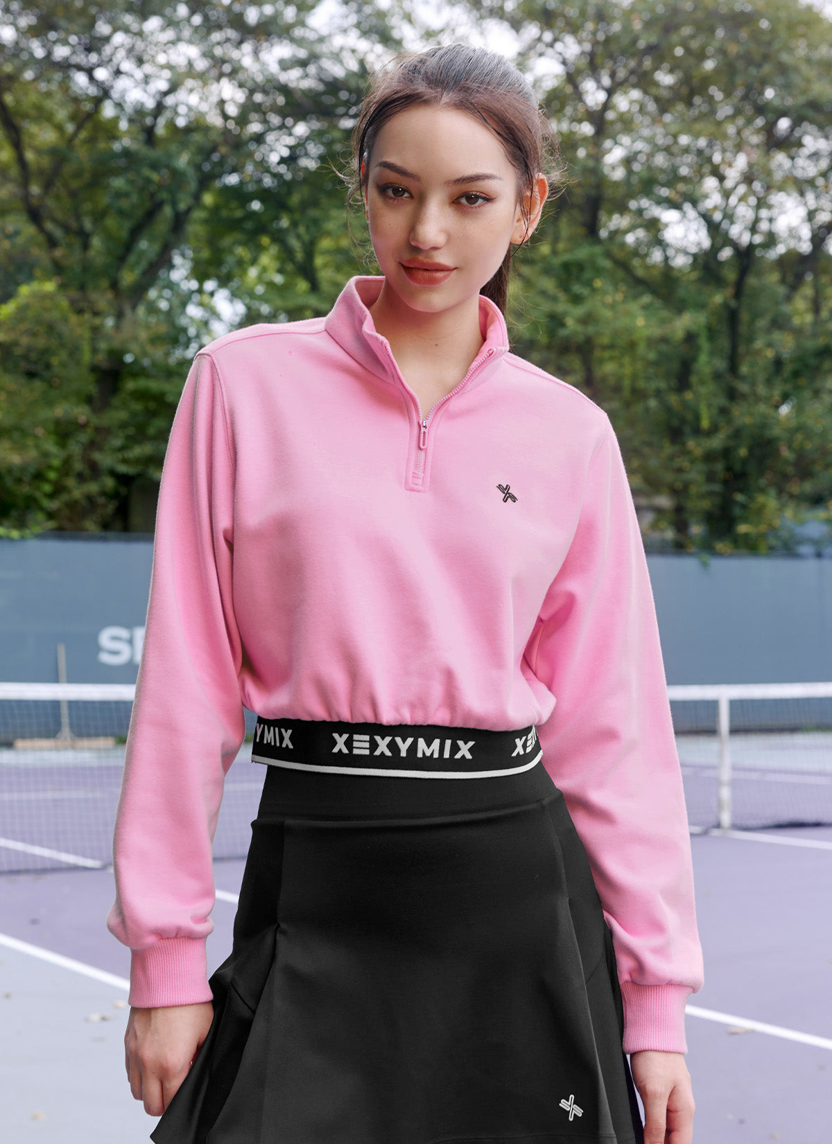 Logo Point Warm Crop Sweatshirt