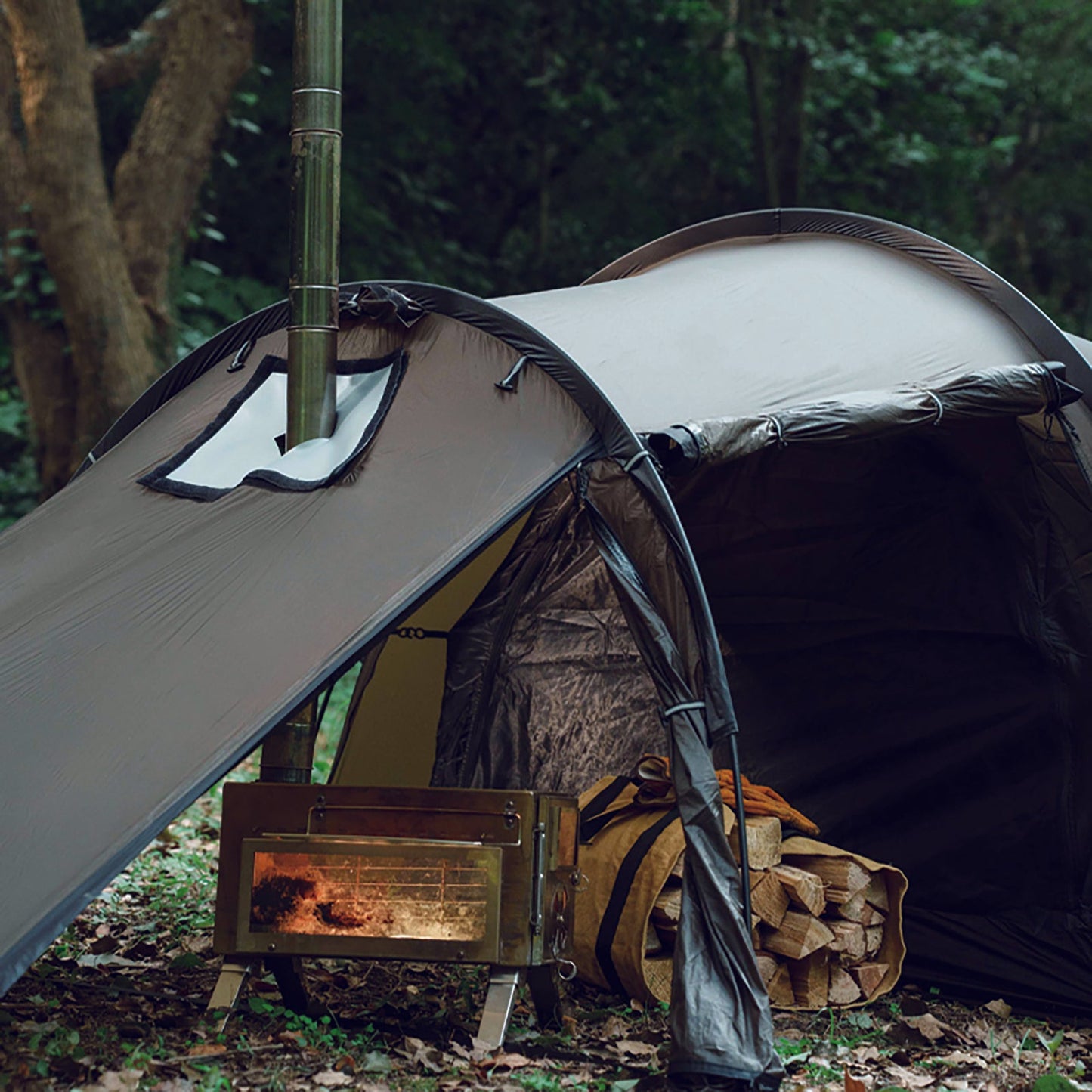 Tunnel Tent 1-2 Person Double Layers Waterproof Backpacking Tents with 2 Doors & Stove Jack 4 Seasons Tents with Portable Carry Bag