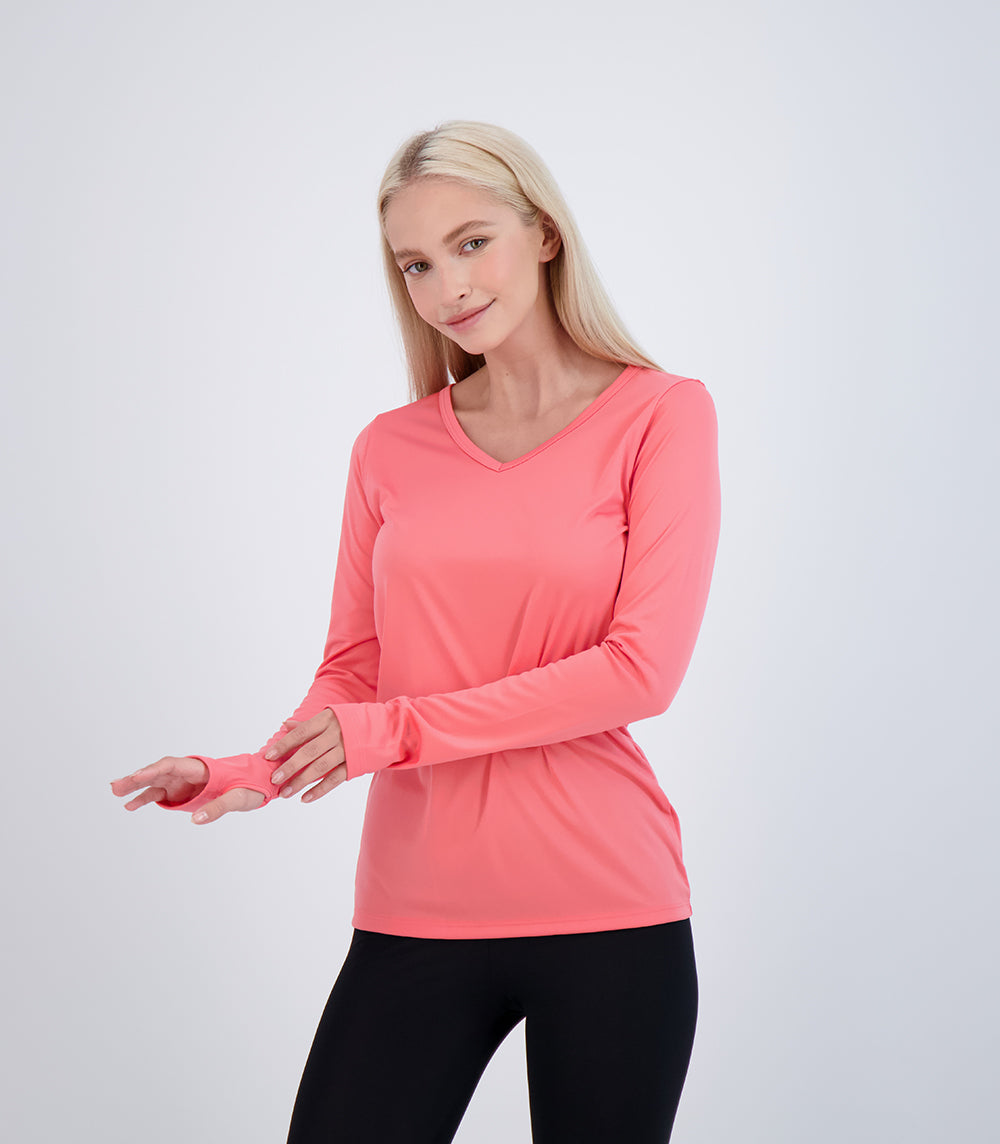 Bonita Ladies Long Sleeve V Neck ProtectUV® Sun Protective Shirt