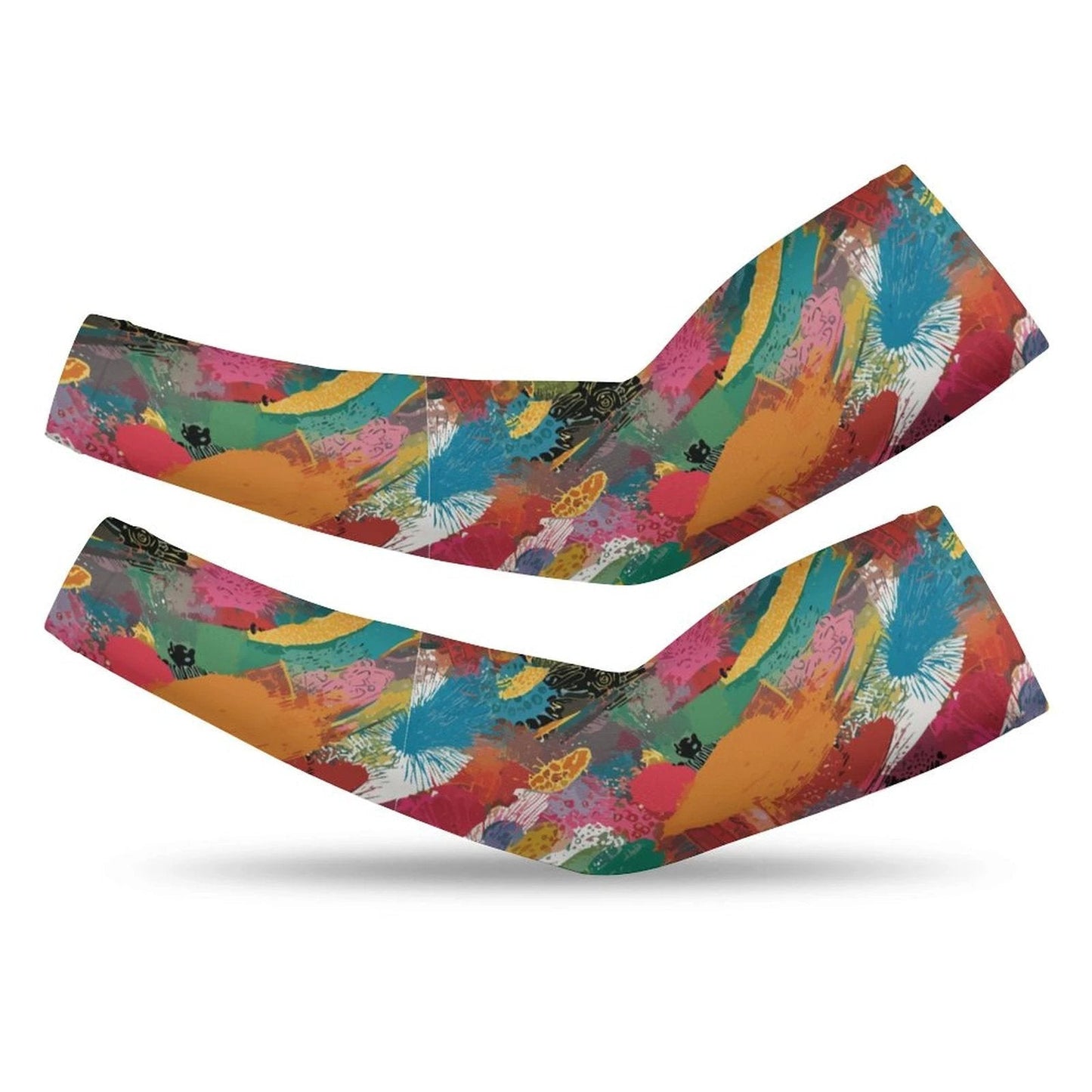 Boundless Bleed AOP UV Arm Sleeves | Cooling Lycra UPF Sun Protection — Moisture-Wicking Maximalist Sleeves for Hiking, Cycling, Gardening