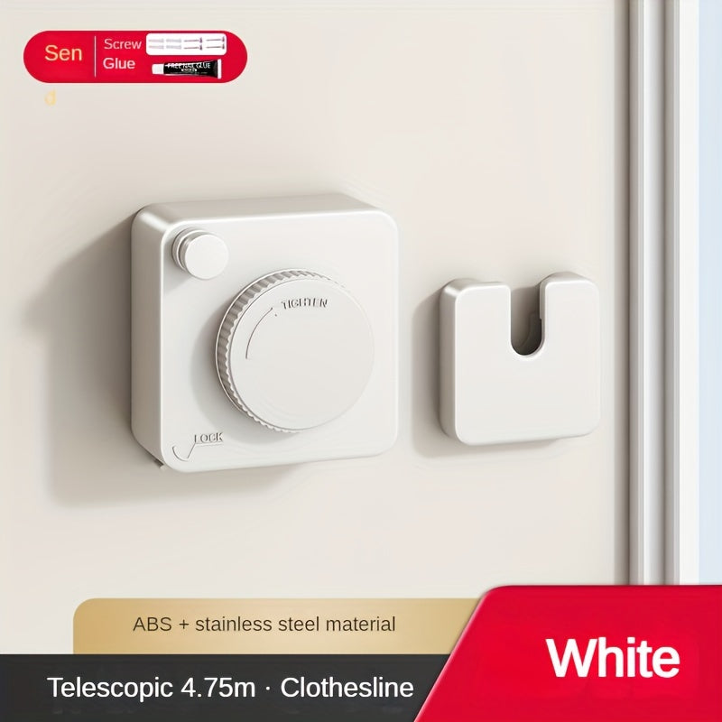 Heavy-Duty Retractable Clothesline, 4.75m Stainless Steel Rope TJR9H4S