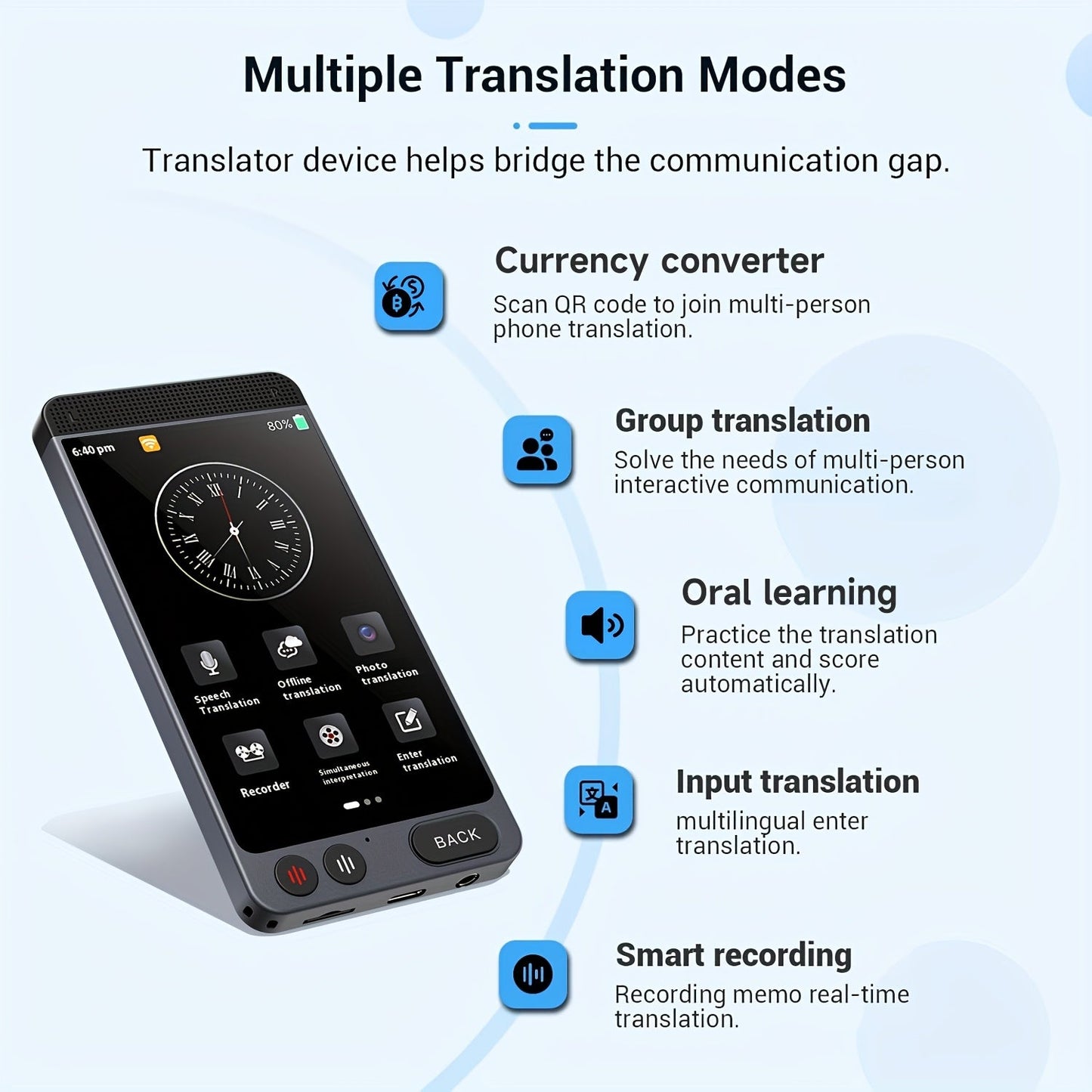 Language Translator Device, 142 Languages, HD Screen TJR8M5D