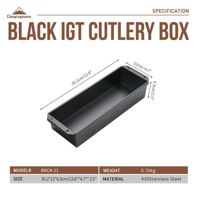 Campingmoon BK/CK-11 IGT Cutlery Box Multipurpose Food Kitchen Cutlery Storage Container Box Rack Half Unit Integrated Grill Table Accessories IGT Compatible