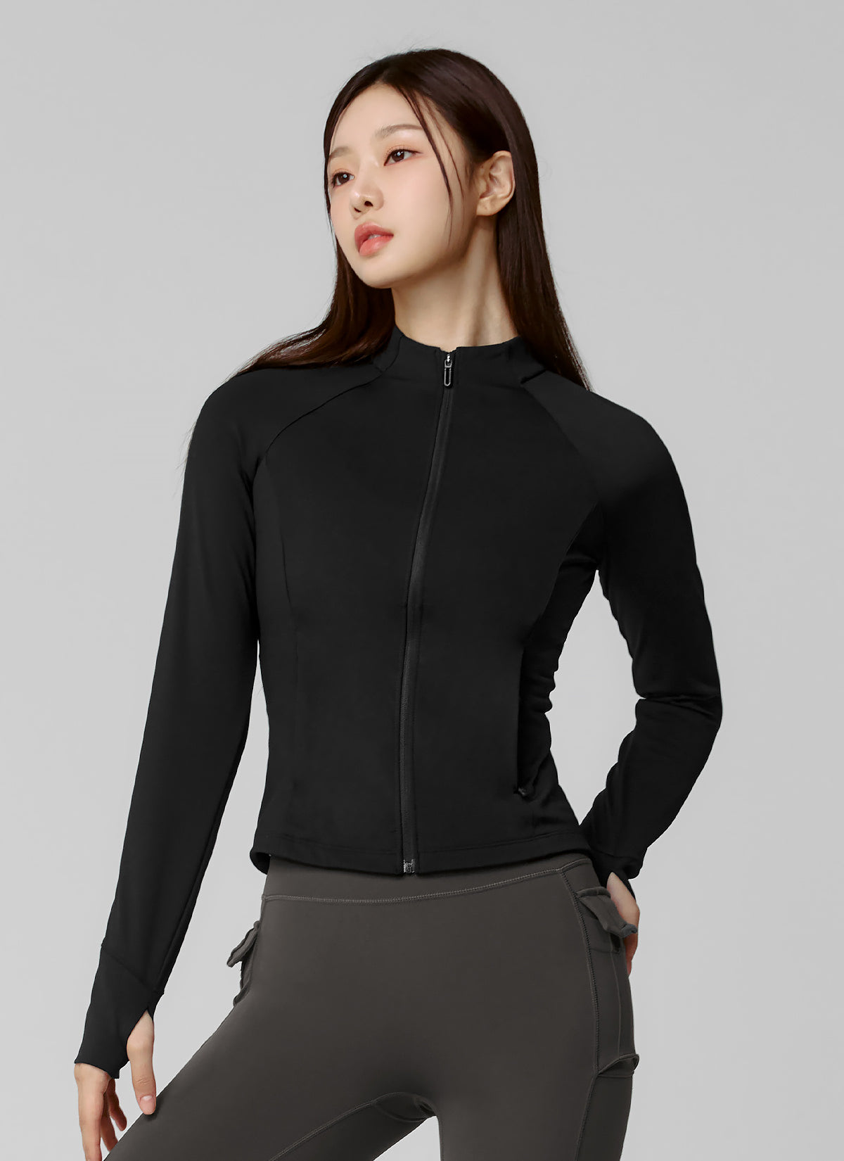 Active Slim Fit Warm Silky Zip-up