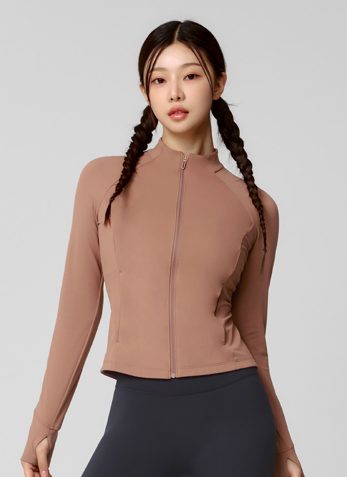 Active Slim Fit Warm Silky Zip-up