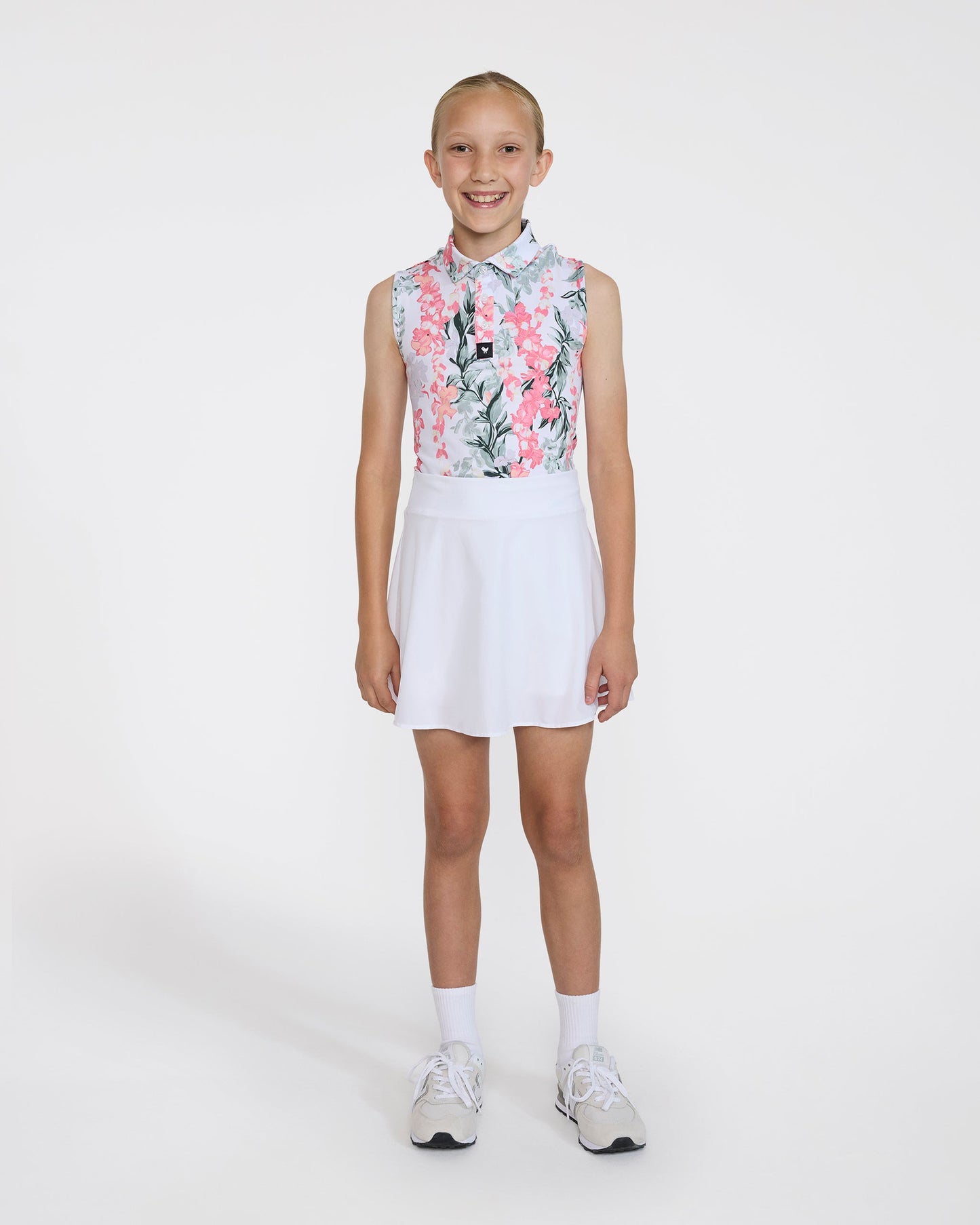 Sleeveless Youth Polo  - Lei'd - Brilliant White