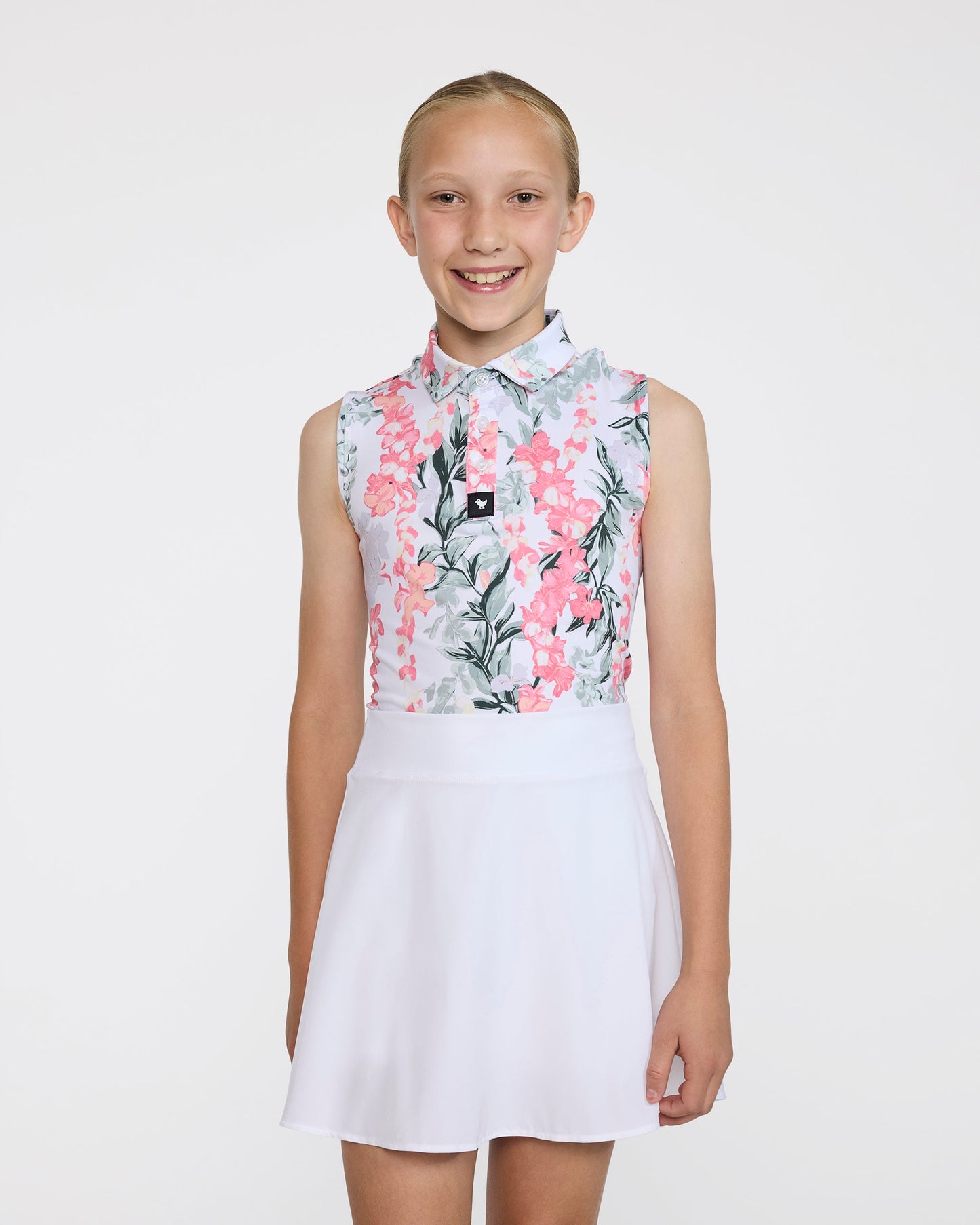 Sleeveless Youth Polo  - Lei'd - Brilliant White