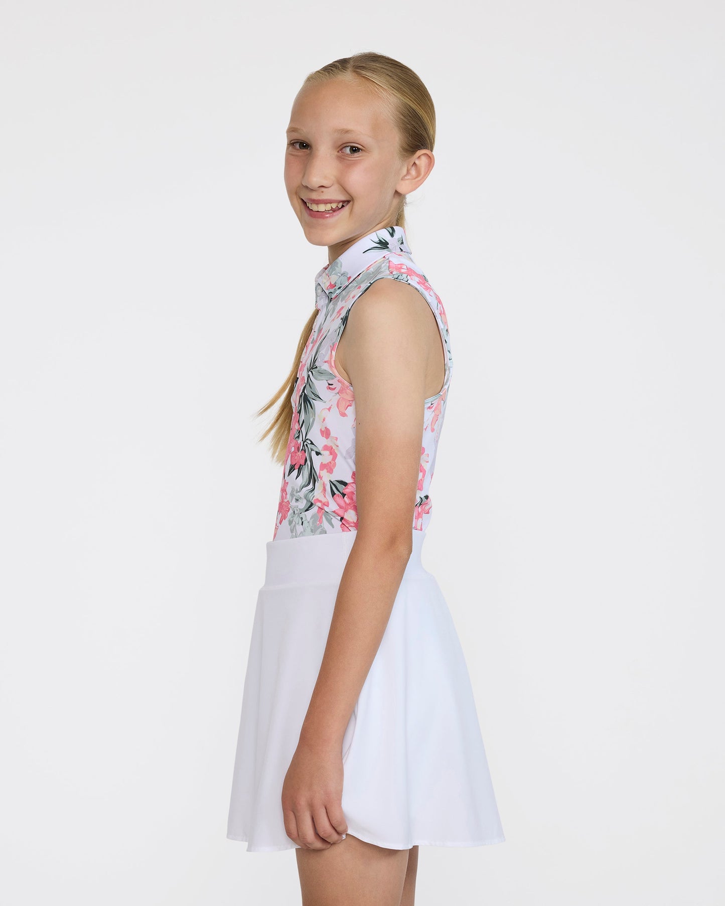 Sleeveless Youth Polo  - Lei'd - Brilliant White