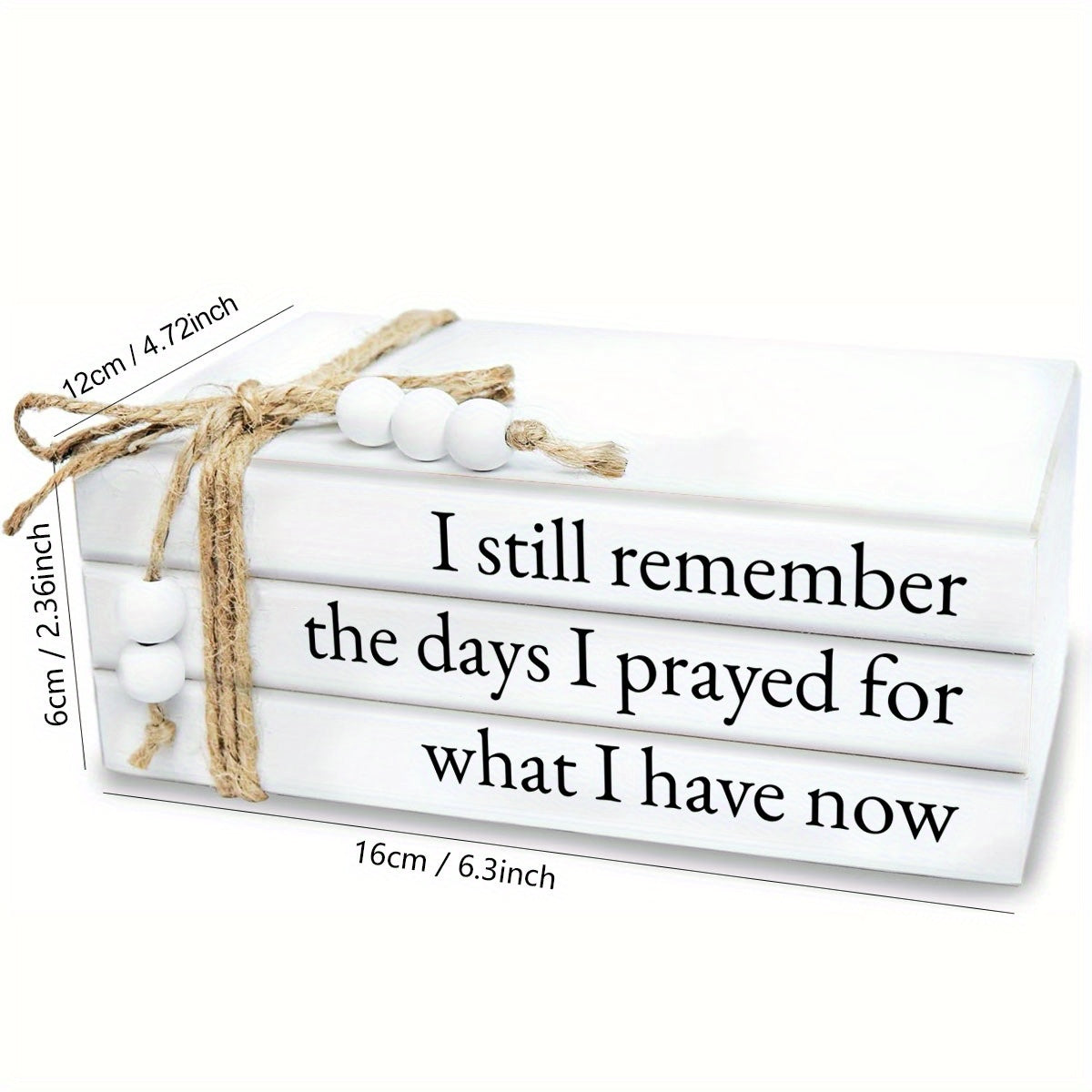 Rustic White Book Stack- HMT24RB