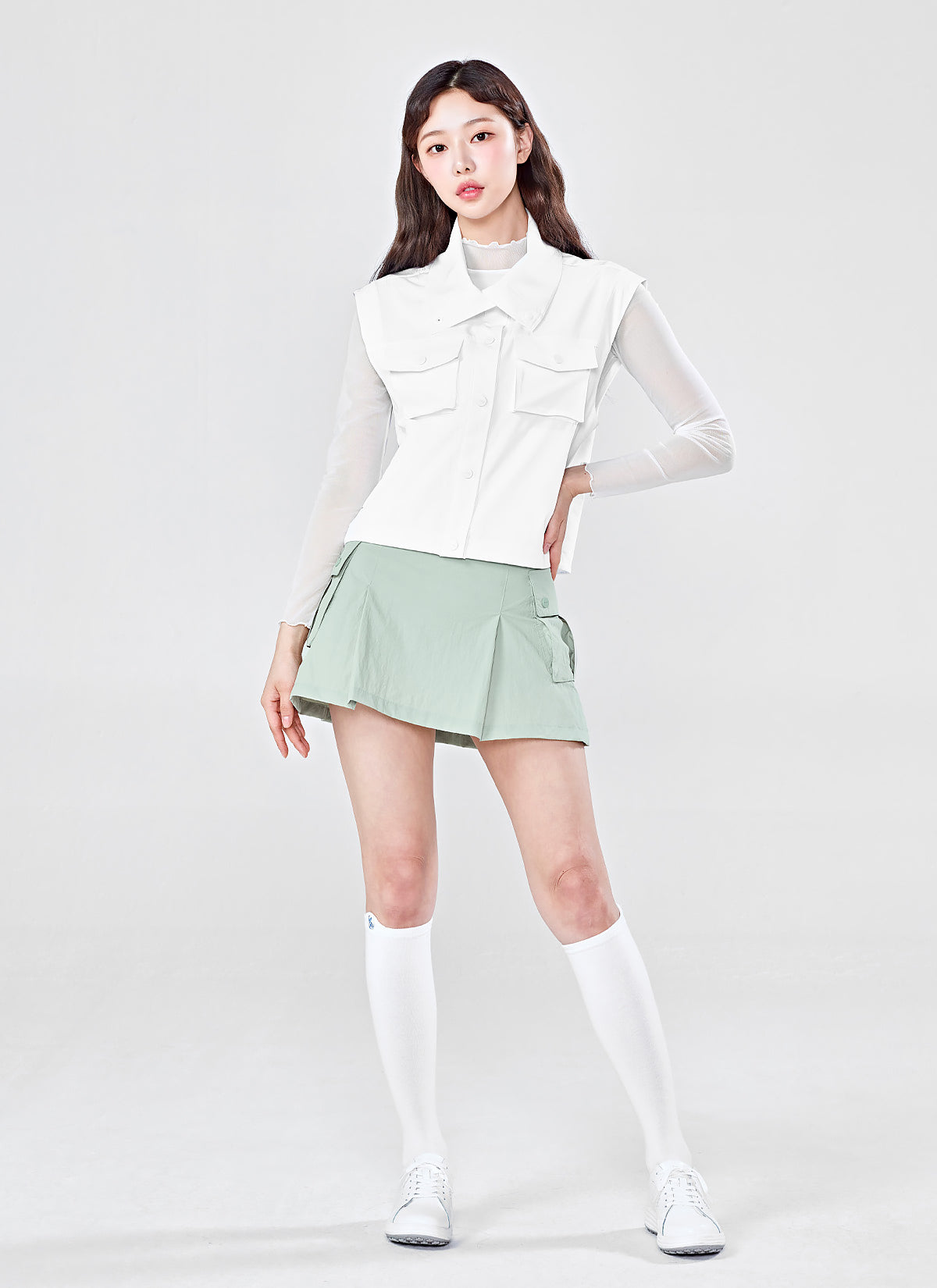 Natural Woven Cargo Skirt