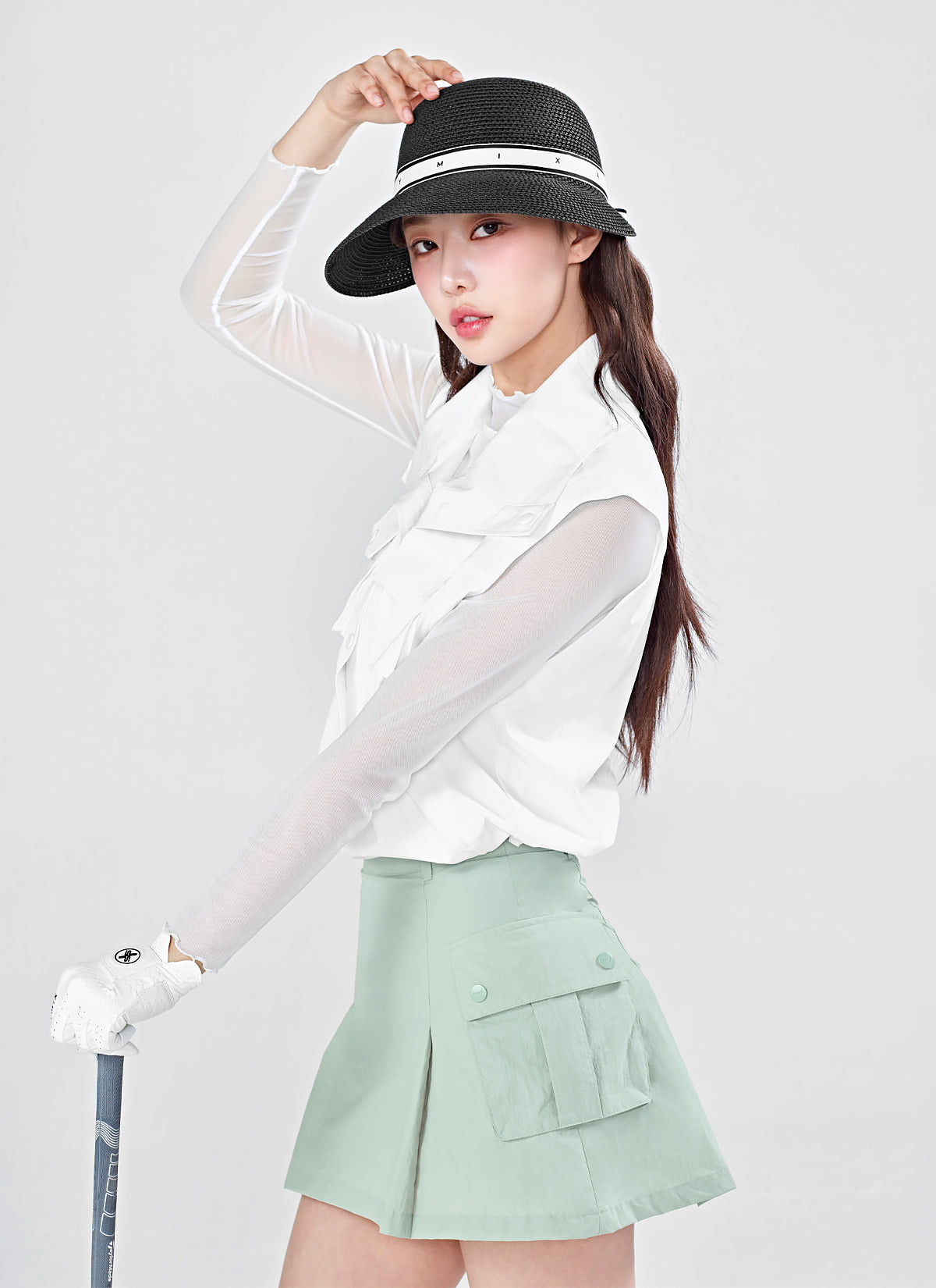 Natural Woven Cargo Skirt