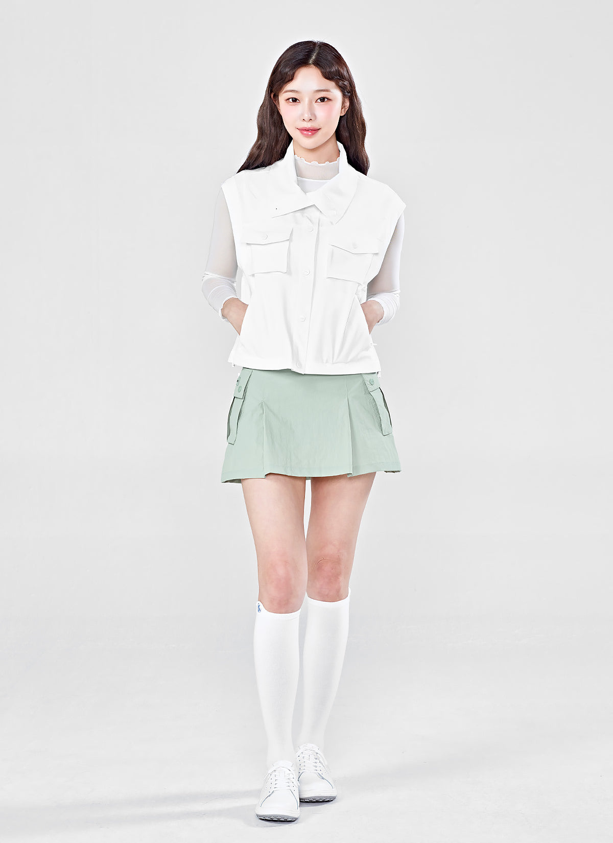 Natural Woven Cargo Skirt