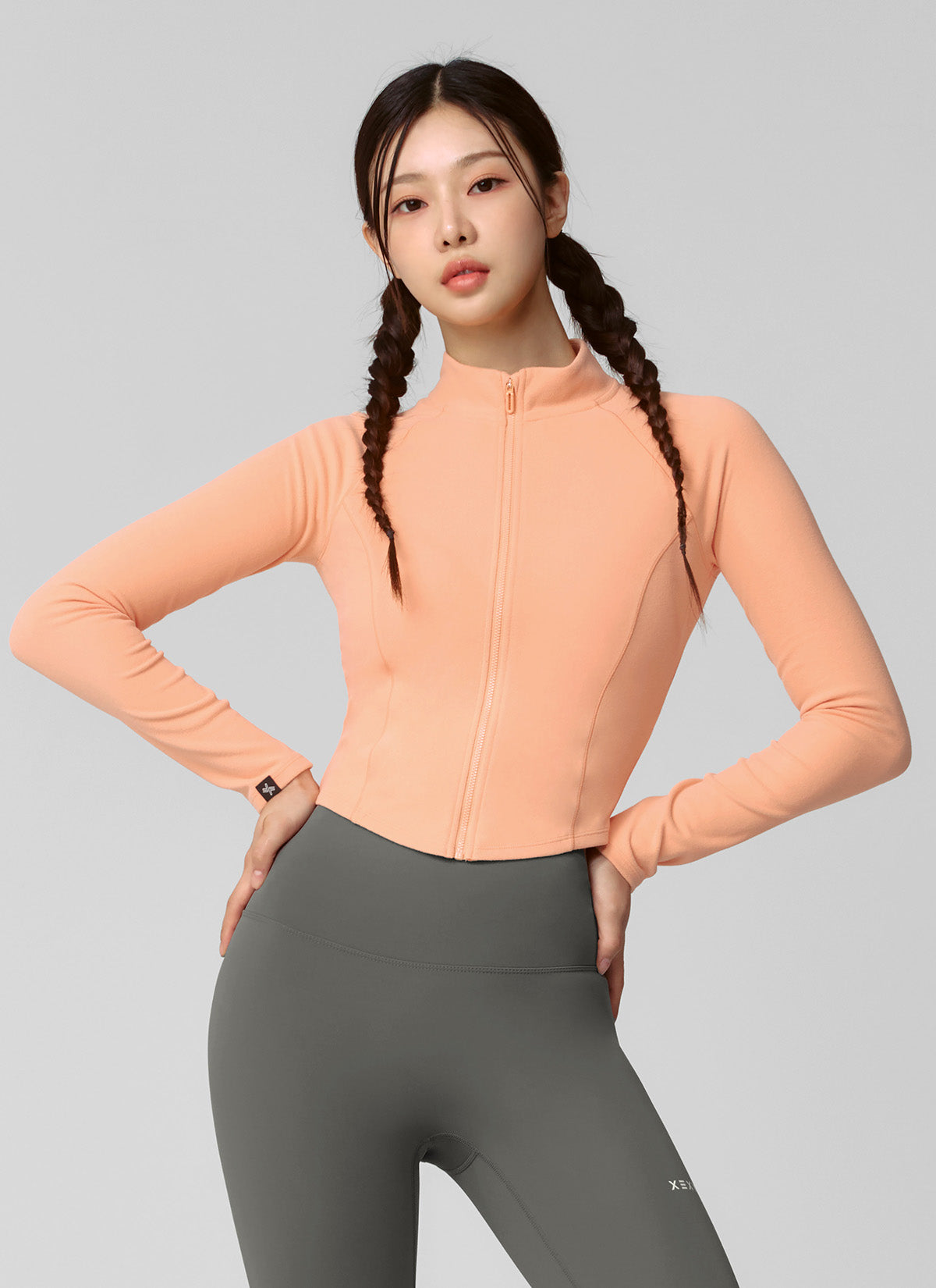 Active Crop Slim Fit Zip-up Jacket