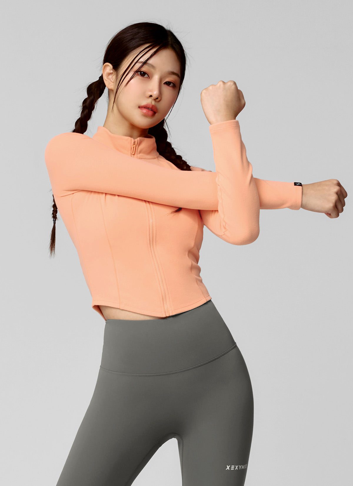 Active Crop Slim Fit Zip-up Jacket