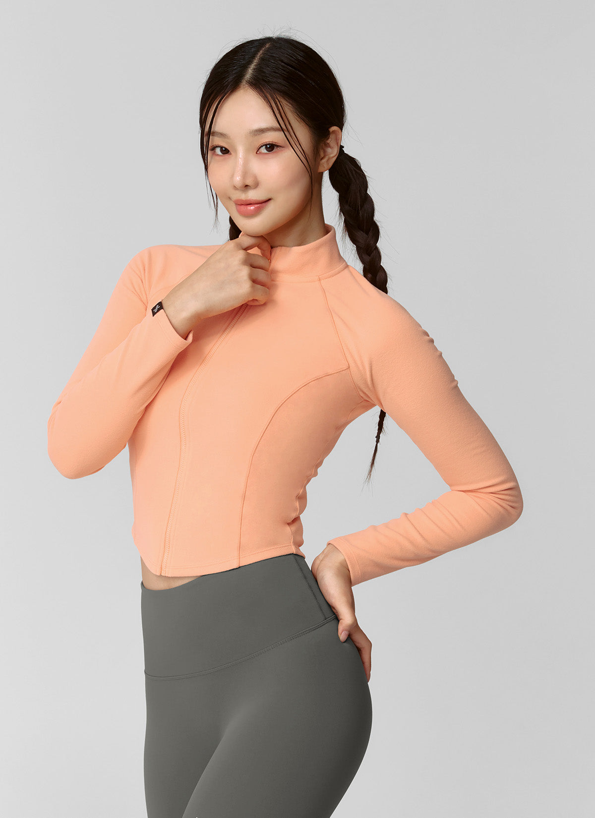 Active Crop Slim Fit Zip-up Jacket